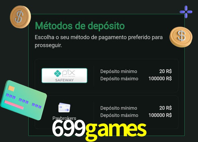 O cassino 699games oferece uma grande variedade de métodos de pagamento